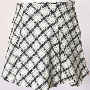 Mustard Seed Black and White Plaid Mini Skirt with built in shorts Size Medium